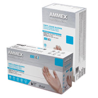 AMMEX Professional Vinyl Disposable Exam Gloves Medium Clear Powder Free 100 pk