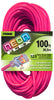 Prime Neon Flex Outdoor 100 ft. L Hi Vis Pink Extension Cord 12/3 SJTW