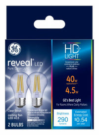 Reveal HD+ LED Ceilng Fan Light Bulbs, Clear, 290 Lumens, 4.5-Watts, 2-Pk.