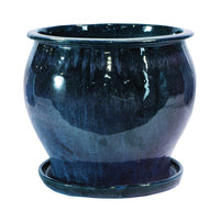 Trendspot 7 in. H x 8 in. Dia. Ceramic Pot Blue (Pack of 2)