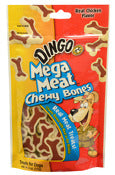 Dingo P-25054-100 4 Oz Mega Meat Chewy Dog Bones