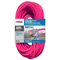 Prime Neon Flex Outdoor 100 ft. L Hi Vis Pink Extension Cord 12/3 SJTW