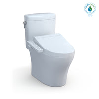 TOTO® WASHLET®+ Aquia IV® Cube Two-Piece Elongated Dual Flush 1.28 and 0.8 GPF Toilet with C2 Bidet Seat, Cotton White - MW4363074CEMFG#01