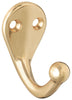 National Hardware N198-119 1.87" X 1.76" X 1" Solid Brass Single Coat/Hat Hook