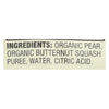 Earth's Best Organic Butternut Squash Pear Baby Food Puree - Stage 2 - Case of 12 - 4 oz.