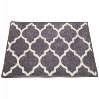 Nylon Rug, Skid Resistant, Light Grey Trellis Pattern, 24 x 36-In.