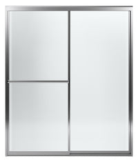 Sterling 56.4 in. H X 59 in. W Silver Silver Framed Tub Door