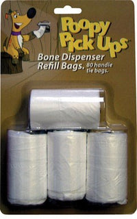 Bone Dispenser Pet Waste Refill Bags, 4 Rolls, 20-Bags Each