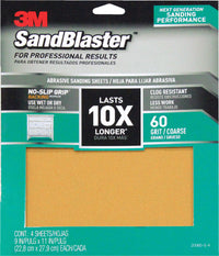 3M  SandBlaster  11 in. L x 9 in. W 60 Grit Ceramic  Sandpaper  4 pk