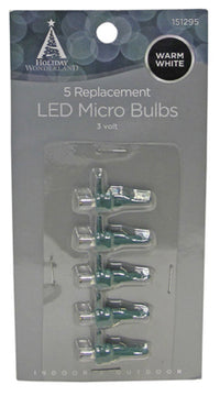 Christmas Lights LED Replacement Bulb, Micro, Warm White, 5-Pk.