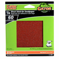 Sanding Sheets, Aluminum Oxide, 60-Grit, 4.5 x 4.5-In., 5-Pk.