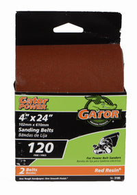 Gator 24 in. L X 4 in. W Aluminum Oxide Sanding Belt 120 Grit Fine 2 pc