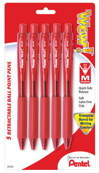 Pentel Bk440Bp5B Red Wow!™ Retractable Ballpoint Pen (Pack of 6)