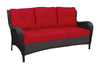 Living Accents  Brown  Steel Frame Deep Seating  Sofa  Red