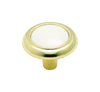 Amerock  Allison  Round  Cabinet Knob  1-1/4 in. Dia. 15/16 in. Polished Brass  White  1 pk