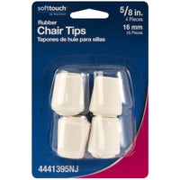 Softtouch Rubber Table/Chair Leg Tip Off-White Round 5/8 in. W X 5/8 in. L 4 pk