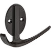 National 3 in. L Oil Rubbed Bronze Black/Brown Zinc Modern Double Hook 1 pk