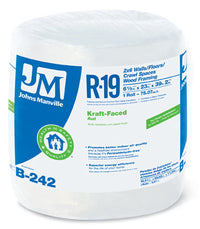 R19 Kraft Faced Fiberglass, 75.07-Sq.-Ft. Coverage, 6.5 x 23-In. x 39' 2" Roll