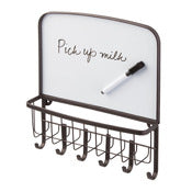 Interdesign 51171 10.5 X 2.75 X 12 Bronze York Lyra Dry-Erase Mail Center & Key Rack