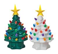 Mr. Christmas Nostalogic Christmas Tree Green/White Porcelain 1 each (Pack of 12)