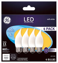 Decorative LED Light Bulbs, Frosted, 5-Watts, 500 Lumens, 4-Pk.