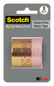 Scotch C617--Gld Scotch® Expressions Washi Gold Foil Tape Assorted Designs 3 (Pack of 6)