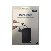 ThinOptics Polycarbonate Black +1.50 Power Reading Glasses with FlashCard Case