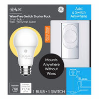 Wireless Light Switch & LED Bulb, A19, 9.5-Watts