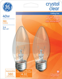 GE 40 W B13 Decorative Incandescent Bulb E26 (Medium) Soft White 2 pk (Pack of 6)