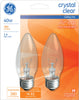 GE 40 W B13 Decorative Incandescent Bulb E26 (Medium) Soft White 2 pk (Pack of 6)