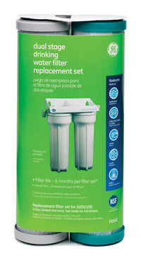 GE Appliances Dual Stage Drinking Water Replacement Filter For GE GXSV10, GNSV25, GNSL05, GXSL03