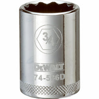 SAE Socket, Shallow, 12-Point, 3/4-in., 1/2-In. Drive