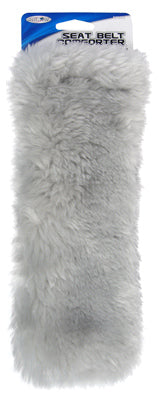 Seat Belt Comforter, Grey Simulated Sheepskin