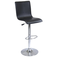 Winsome Spectrum Matte Black Faux Leather Swivel L Shape Adjustable Barstool