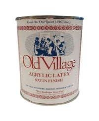 Old Village Satin Valley Forge Mustard Water-Based Paint Exterior and Interior 1 qt (Pack of 4).