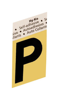 Hy-Ko 1-1/2 in. Black Aluminum Letter P Self-Adhesive 1 pc. (Pack of 10)