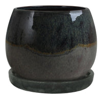 Artisan Planter, Drip Green Ceramic, 8-In. (Pack of 2)