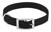 Dog Collar, Adjustable, Black Nylon, 3/4 x 17 to 20-In. (Pack of 3)