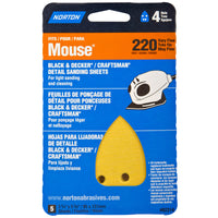 Norton MultiSand 5-3/8 in. L X 3-3/4  W 220 Grit Aluminum Oxide Mouse Sandpaper 5 pk