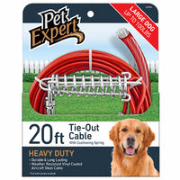 Dog Tie Out, Heavy Weight Steel Aircraft Cable, 20-Ft.