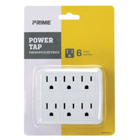 Prime Grounded 6 outlets Outlet Tap 1 pk