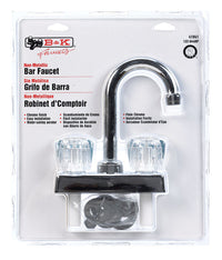 B & K  Washerless Cartridge  Two Handle  Chrome  Bar Faucet