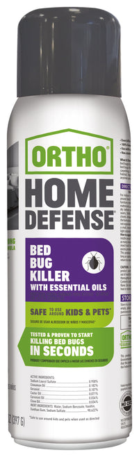 Ortho Home Defense Bed Bug Killer Aerosol Spray 14 oz. with Essential Oils