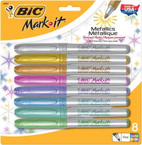 Bic GMPMP81-A-AST Permanent Marker Metallics 8 Count (Pack of 6)