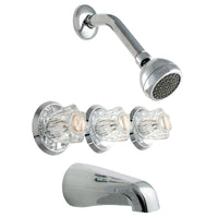 LDR 3-Handle Chrome Tub and Shower Faucet