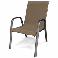 Sunny Isles Chair, Stackable, Steel, Tan Sling Fabric