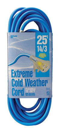 Woods Indoor or Outdoor 25 ft. L Blue Extension Cord 14/3