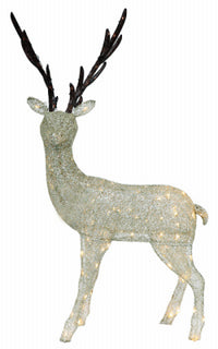 LED Christmas Yard D cor, Gold Mesh Buck, 62-In.