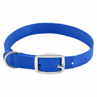 Dog Collar, Adjustable, Blue Nylon, 3/4 x 17 to 20-In. (Pack of 3)