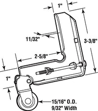 Prime-Line  1 in. Dia. x 1/4 in. L Mill  Aluminum  Roller Assembly  1 pk